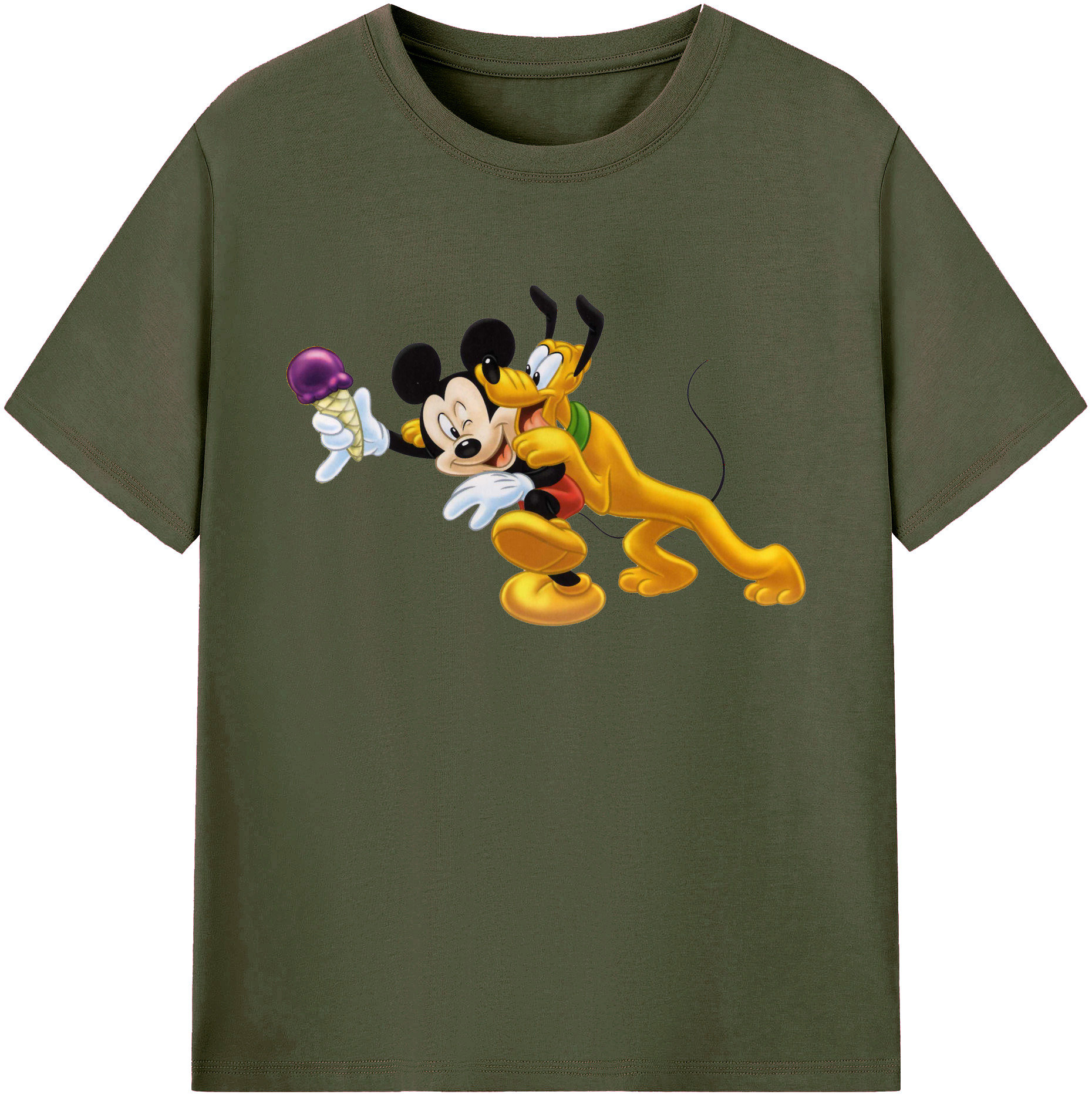 ミッキーマウス Mickey Mouse 綿100％ メンズ半袖Tシャツ｜肌触りやわらか＆通気性